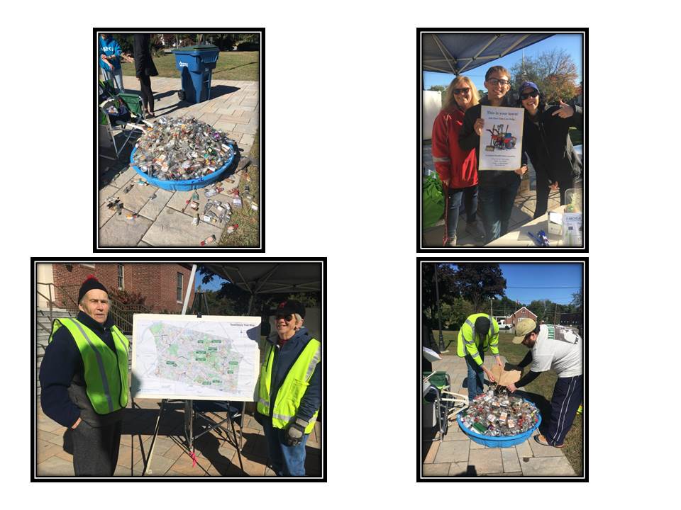 Collage of multiple people cleaning up litter in tewksbury