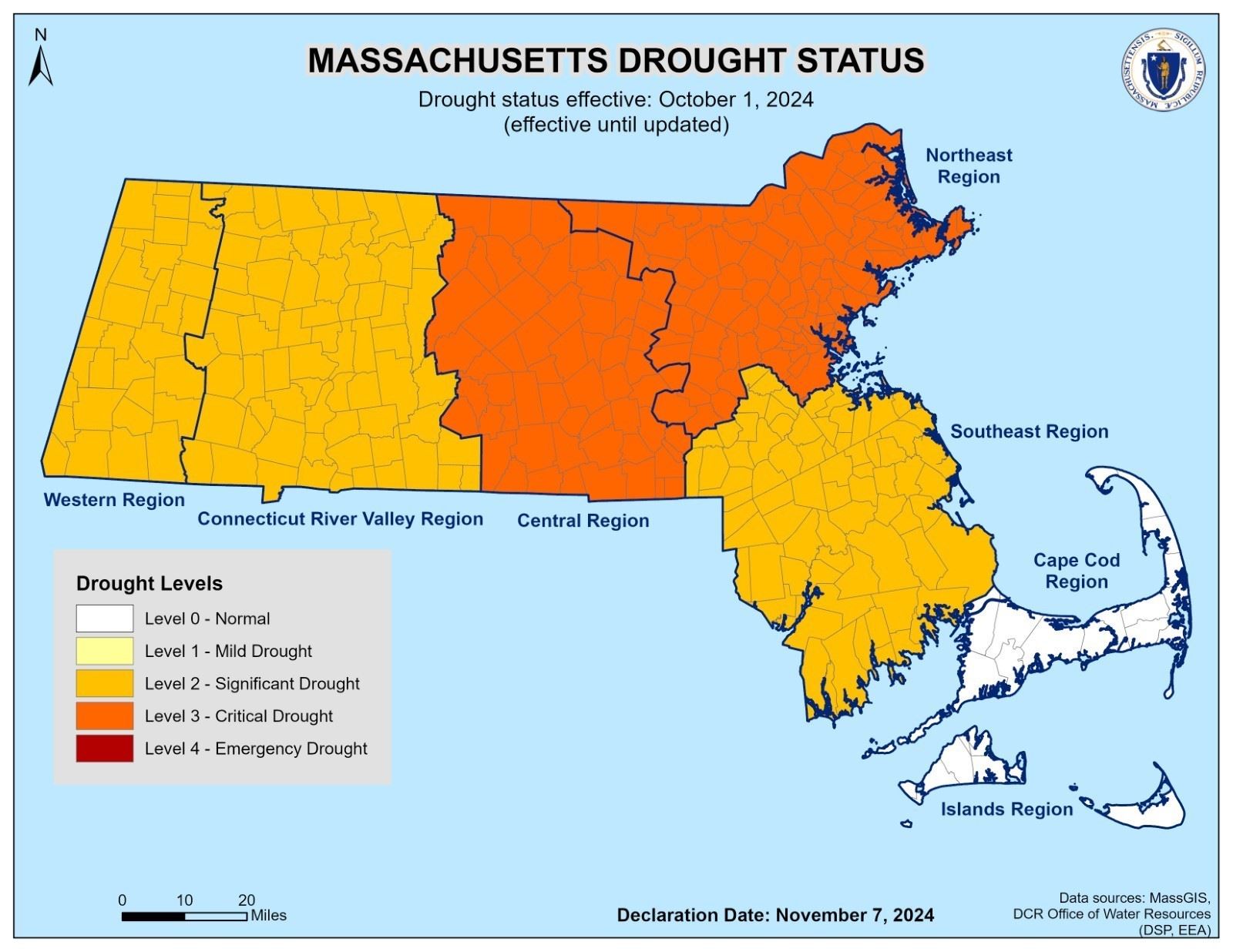Map of the Drought Status as of November 07, 2024.